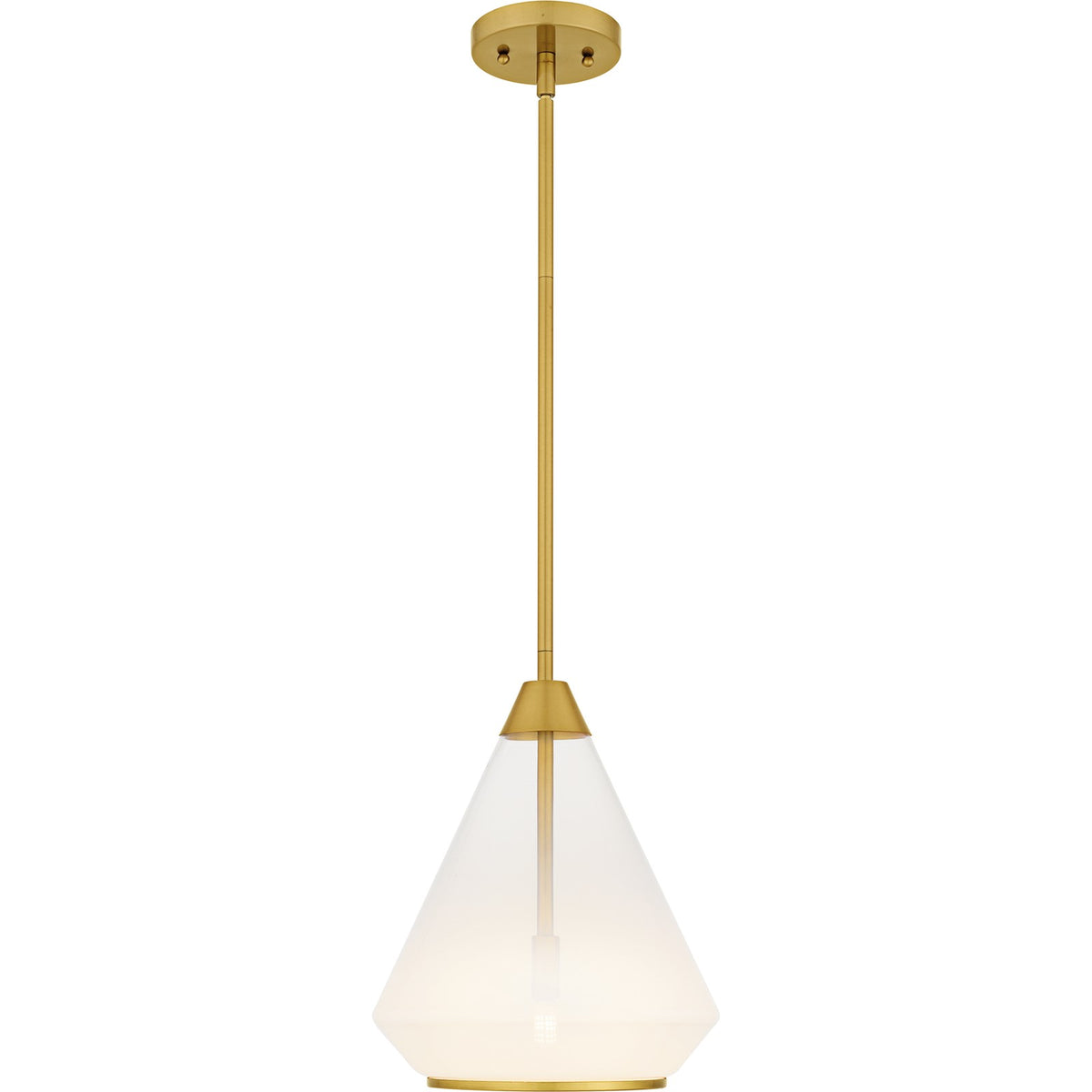 Quoizel Haze 11in 1-Light Mini Pendant | Contemporary Brushed Gold and Clear Ombre Glass | Kitchen Island & Dining Room | Model QP6750BRG
