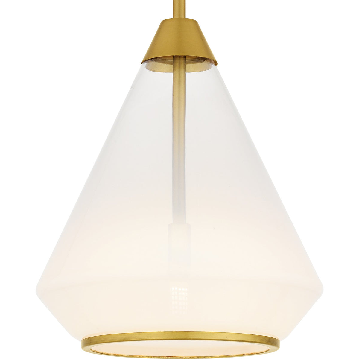 Quoizel Haze 11in 1-Light Mini Pendant | Contemporary Brushed Gold and Clear Ombre Glass | Kitchen Island & Dining Room | Model QP6750BRG