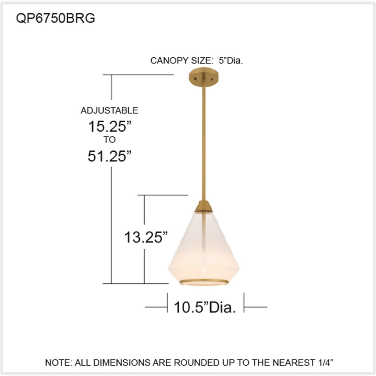 Quoizel Haze 11in 1-Light Mini Pendant | Contemporary Brushed Gold and Clear Ombre Glass | Kitchen Island & Dining Room | Model QP6750BRG