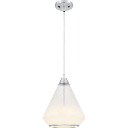 Quoizel Haze 11in 1-Light Mini Pendant | Contemporary Polished Chrome and Clear Ombre Glass | Kitchen Island & Dining Room | Model QP6750C