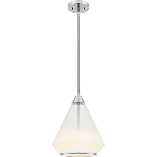 Quoizel Haze 11in 1-Light Mini Pendant | Contemporary Polished Chrome and Clear Ombre Glass | Kitchen Island & Dining Room | Model QP6750C