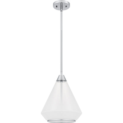 Quoizel Haze 11in 1-Light Mini Pendant | Contemporary Polished Chrome and Clear Ombre Glass | Kitchen Island & Dining Room | Model QP6750C