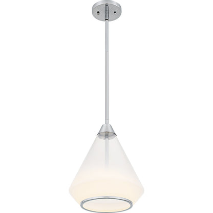 Quoizel Haze 11in 1-Light Mini Pendant | Contemporary Polished Chrome and Clear Ombre Glass | Kitchen Island & Dining Room | Model QP6750C