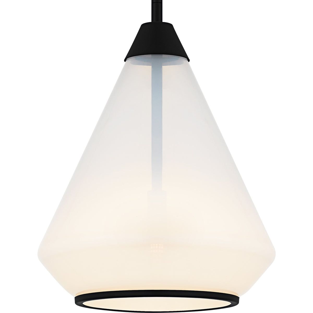 Quoizel Haze 11in 1-Light Mini Pendant | Modern Matte Black and Clear Ombre Glass | Kitchen Island & Dining Room | Model QP6750MBK