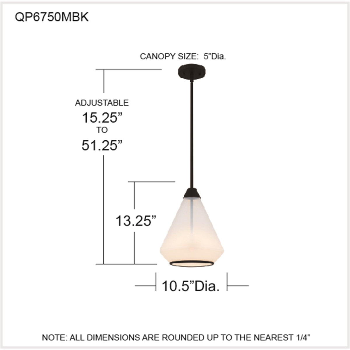 Quoizel Haze 11in 1-Light Mini Pendant | Modern Matte Black and Clear Ombre Glass | Kitchen Island & Dining Room | Model QP6750MBK