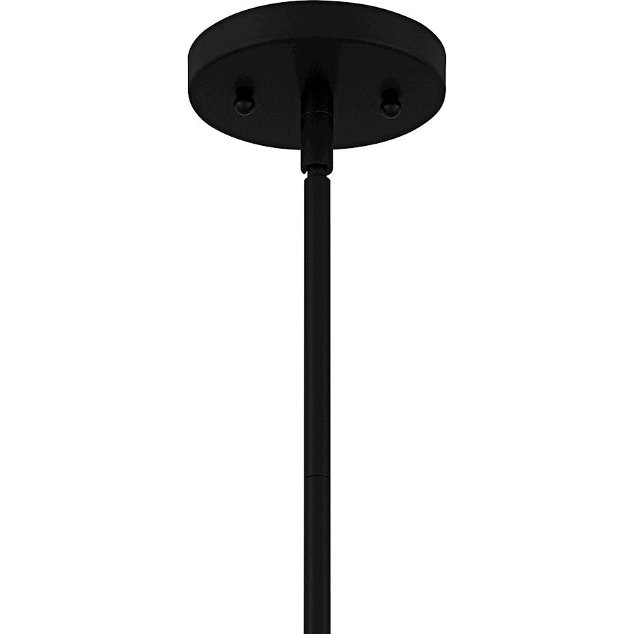 Quoizel Haze 11in 1-Light Mini Pendant | Modern Matte Black and Clear Ombre Glass | Kitchen Island & Dining Room | Model QP6750MBK