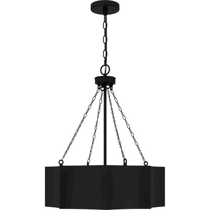 4 Light Pendant, Matte Black/Metal