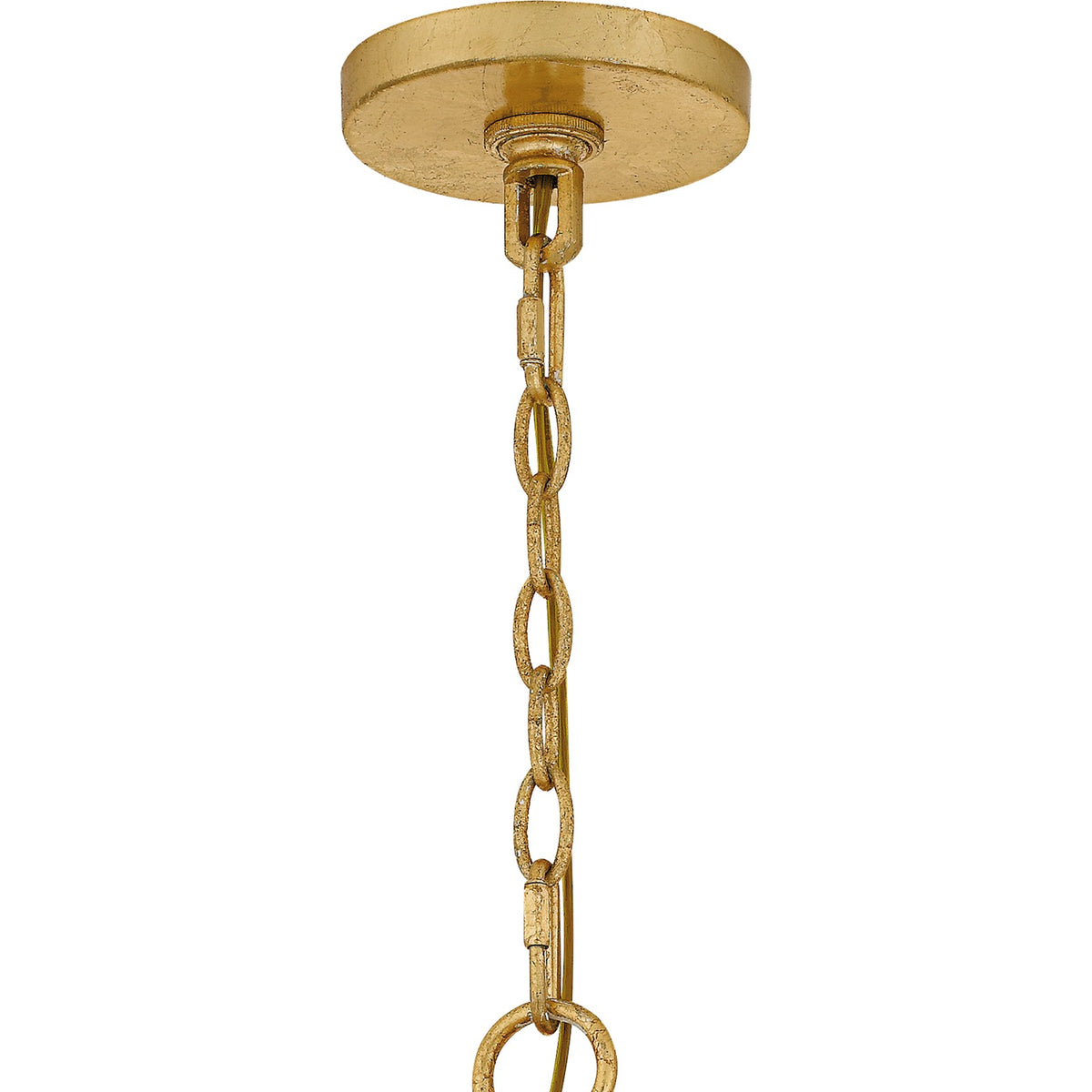 Quoizel Lilestone 28in 7-Light Pendant | Traditional Gold Leaf and Clear Seedy Glass | Dining Room & Foyer | 28 x 28 x 35 in | Model QP6766GFL
