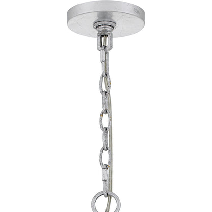 Quoizel Lilestone 28in 7-Light Pendant | Traditional Silver Leaf and Clear Seedy Glass | Dining Room & Foyer | 28 x 28 x 35 in | Model QP6766SL