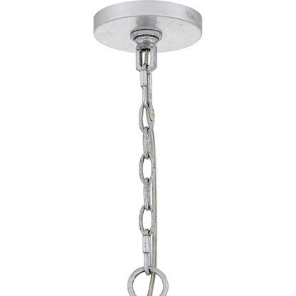Quoizel Lilestone 28in 7-Light Pendant | Traditional Silver Leaf and Clear Seedy Glass | Dining Room & Foyer | 28 x 28 x 35 in | Model QP6766SL