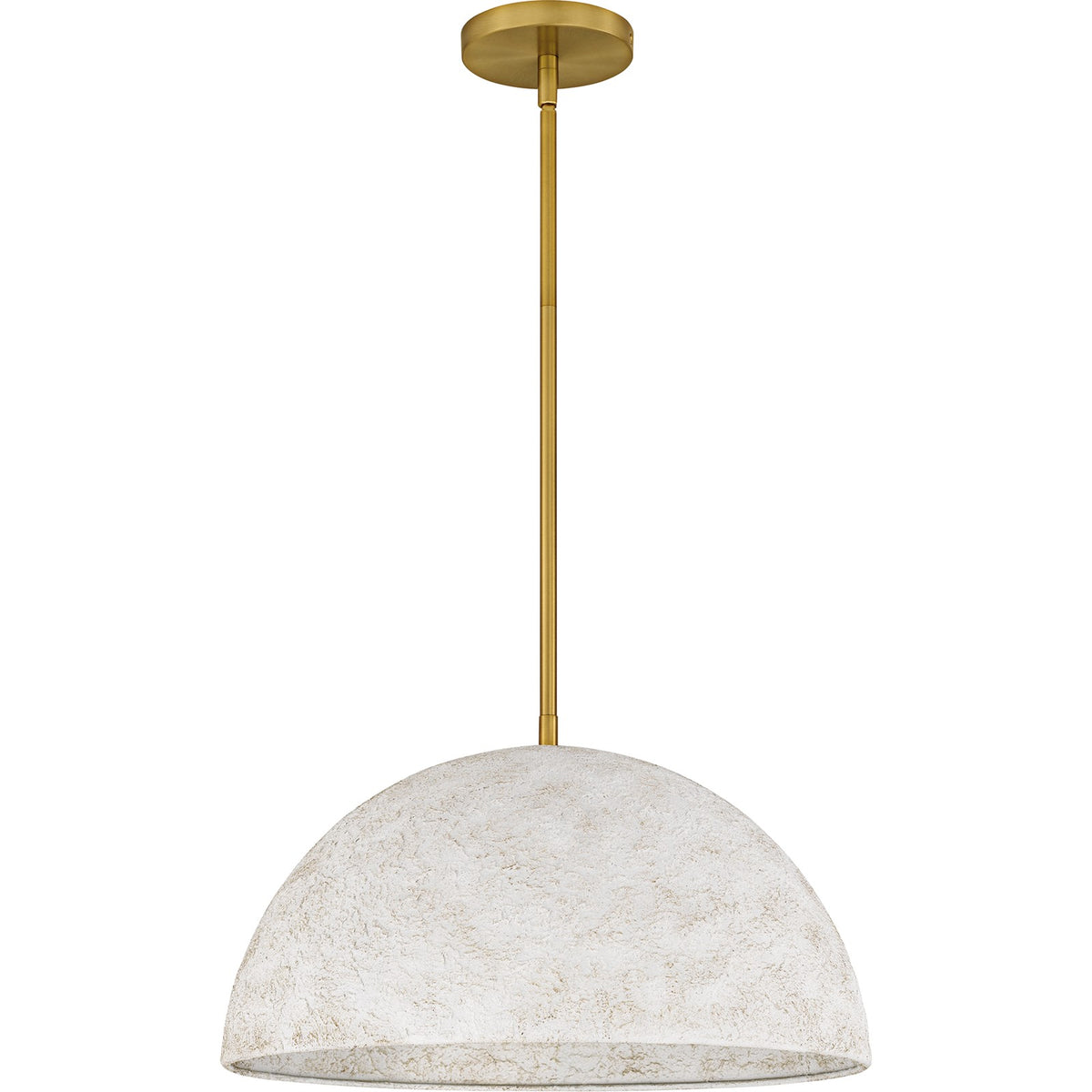 Quoizel Portia 18in 3-Light Pendant | Modern Brushed Gold and White Metal Shade | Kitchen Island & Dining Room | 18 x 18 x 10 in | Model QP6768BRG