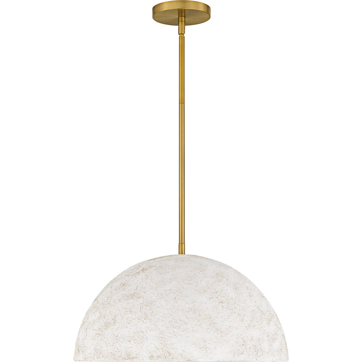 Quoizel Portia 18in 3-Light Pendant | Modern Brushed Gold and White Metal Shade | Kitchen Island & Dining Room | 18 x 18 x 10 in | Model QP6768BRG