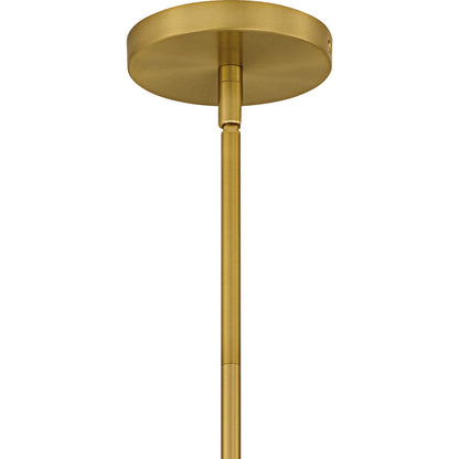 Quoizel Portia 18in 3-Light Pendant | Modern Brushed Gold and White Metal Shade | Kitchen Island & Dining Room | 18 x 18 x 10 in | Model QP6768BRG