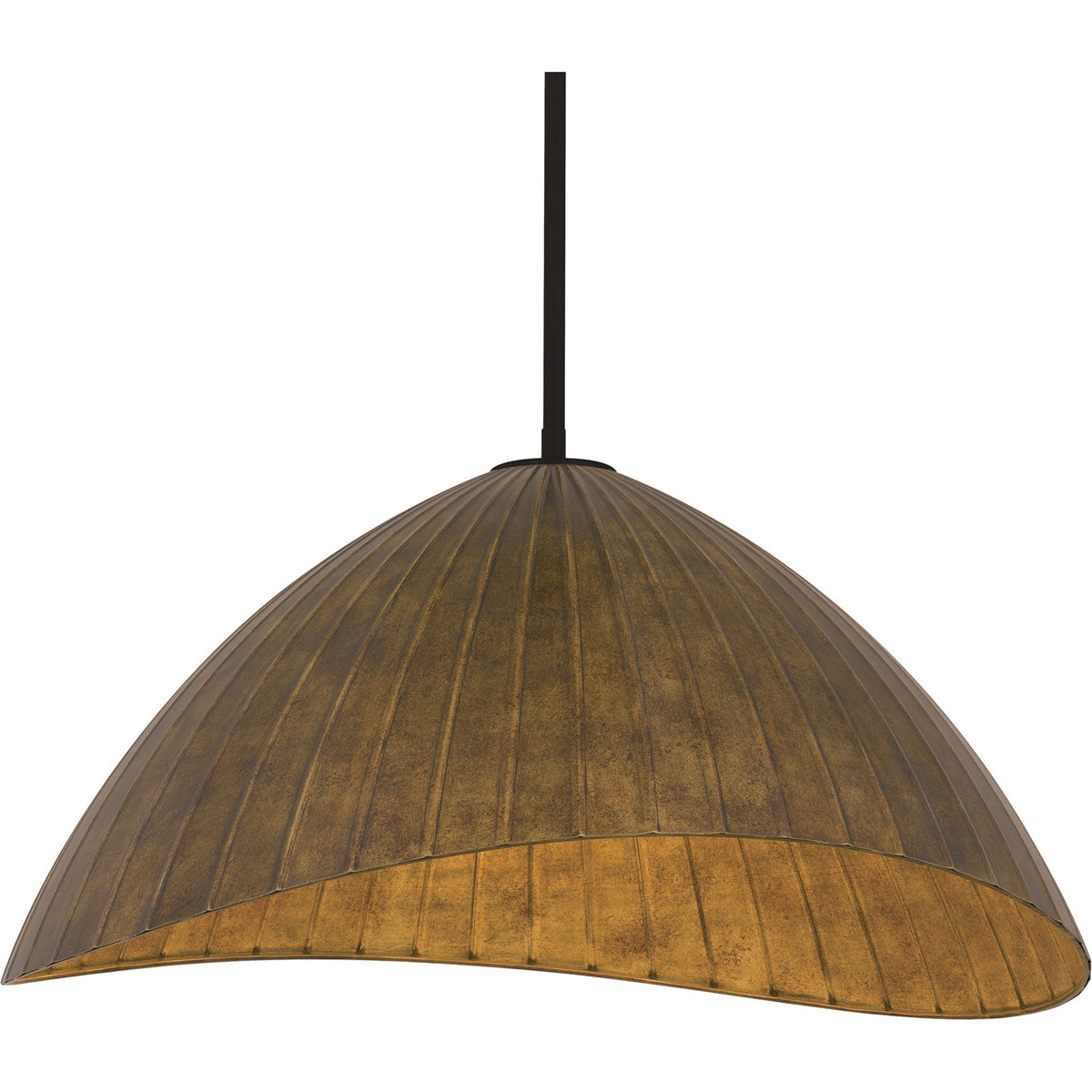 Quoizel Ariel 24in 4-Light Pendant | Industrial Matte Black and Gold Metal | Kitchen Island & Dining Room | 24 x 21.5 x 12.25 in | Model QP6788MBK