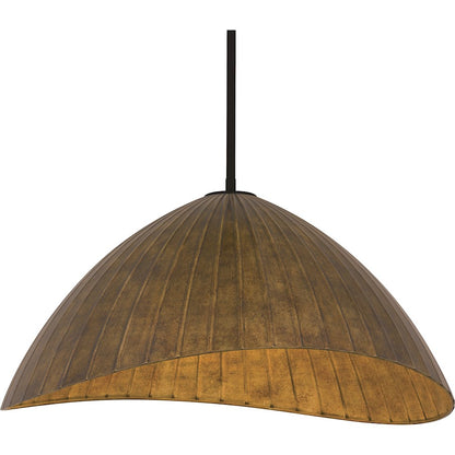 Quoizel Ariel 24in 4-Light Pendant | Industrial Matte Black and Gold Metal | Kitchen Island & Dining Room | 24 x 21.5 x 12.25 in | Model QP6788MBK