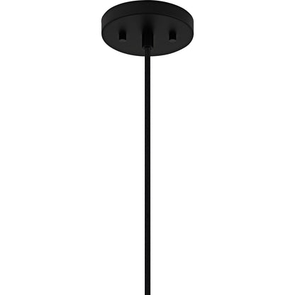 Quoizel Sycamore 28in 4-Light Pendant | Coastal Matte Black and Natural Rattan | Dining Room & Entryway | 28 x 28 x 28.75 in | Model QP6796MBK