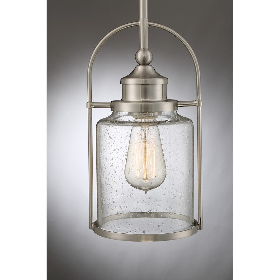 1 Light Mini Pendant, Brushed Nickel
