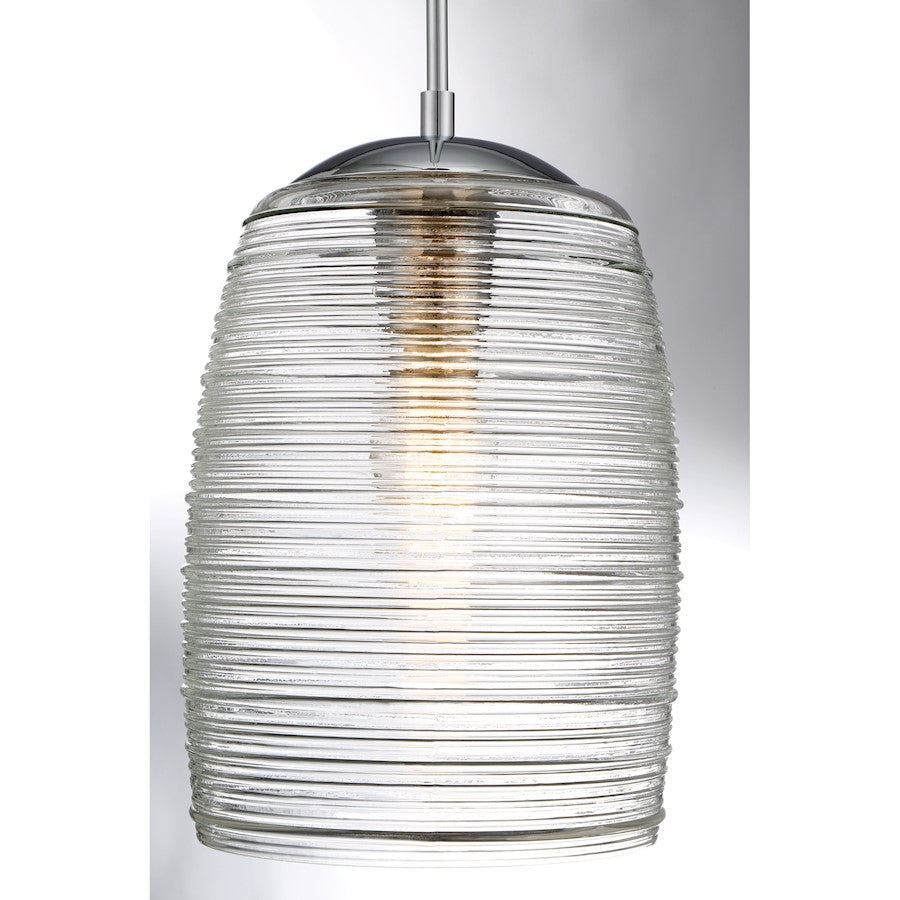 1 Light Mini Pendant, Polished Chrome