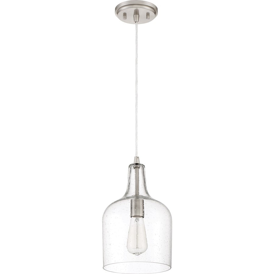 Quoizel 8" Piccolo Mini Pendant, Brushed Nickel