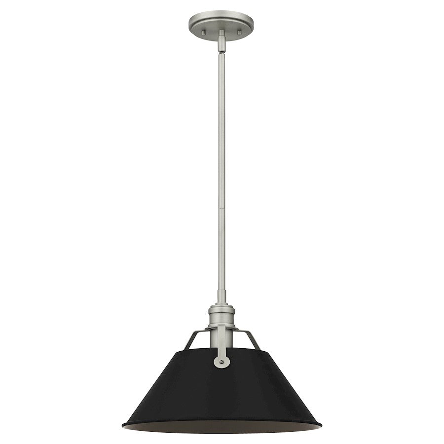 Quoizel Jessup 1 Light Mini Pendant, Antique Nickel/Matte Black