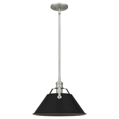 Quoizel Jessup 1 Light Mini Pendant, Antique Nickel/Matte Black