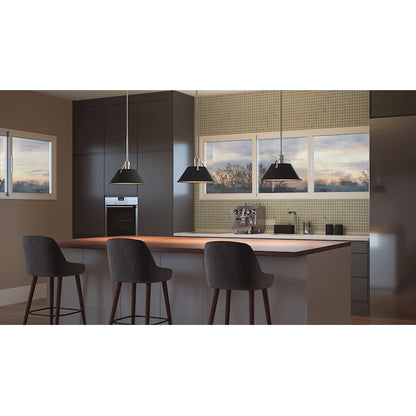 Quoizel Jessup 1 Light Mini Pendant, Antique Nickel/Matte Black