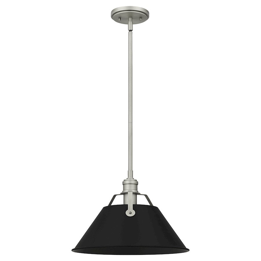 Quoizel Jessup 1 Light Mini Pendant, Antique Nickel/Matte Black