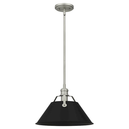 Quoizel Jessup 1 Light Mini Pendant, Antique Nickel/Matte Black