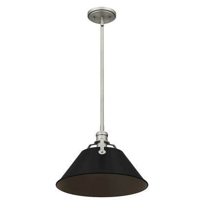 Quoizel Jessup 1 Light Mini Pendant, Antique Nickel/Matte Black