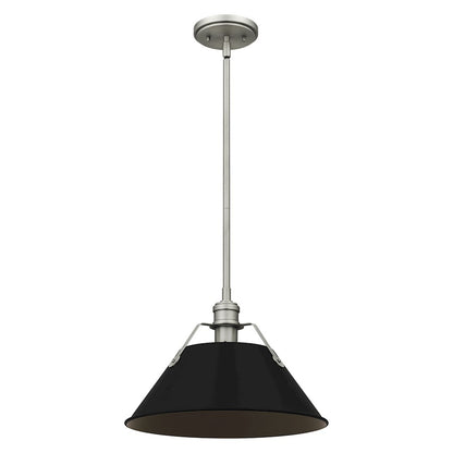 Quoizel Jessup 1 Light Mini Pendant, Antique Nickel/Matte Black