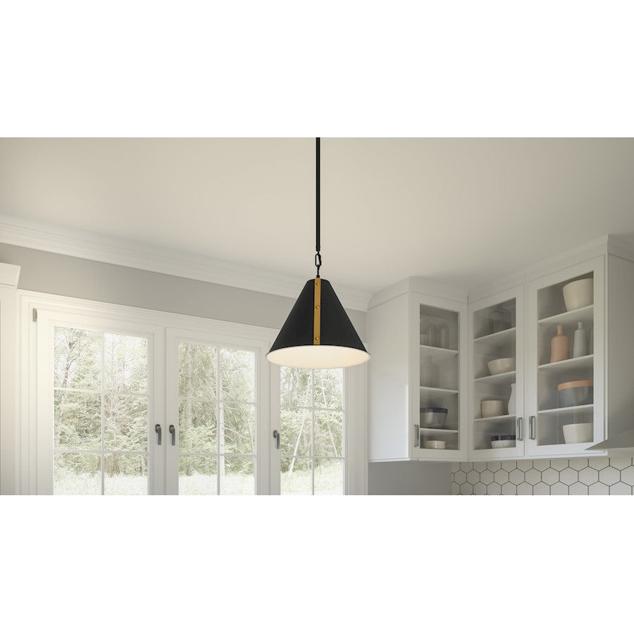 1 Light Mini Pendant, Matte Black