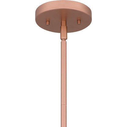 Quoizel Labrant 1 Light Mini Pendant, Rose Gold/Clear Hammered