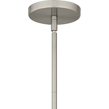 Quoizel Eslinger 10in 1-Light Mini Pendant | Modern Brushed Nickel and Clear Cloud Glass | Kitchen Island & Dining Room | Model QPP6774BN