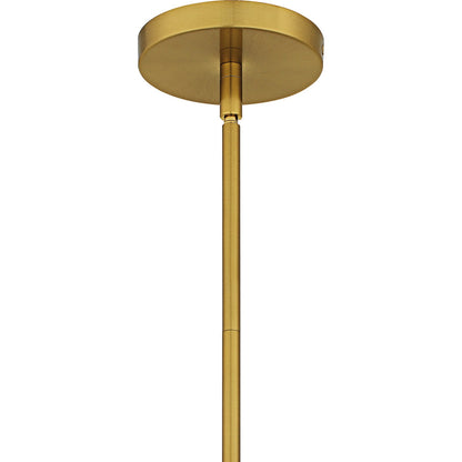 Quoizel Govada 6in 1-Light Mini Pendant | Coastal Brushed Gold and Clear Water Glass | Kitchen Island & Dining Room | Model QPP6782BRG