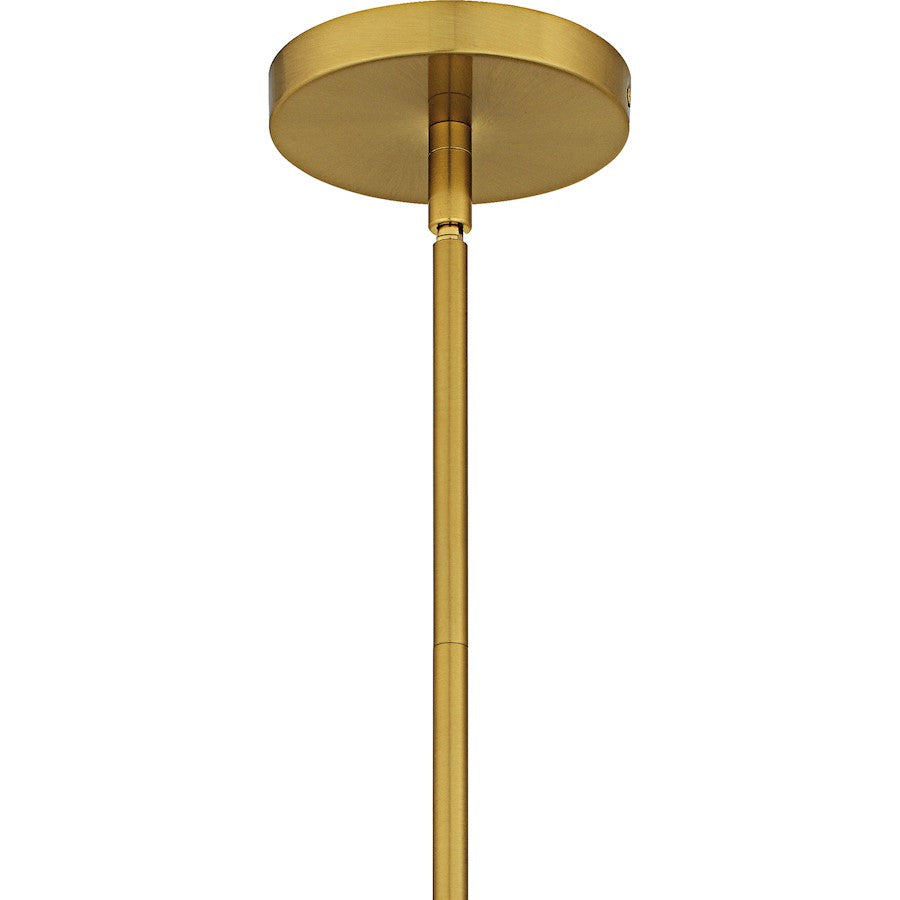 Quoizel Govada 6in 1-Light Mini Pendant | Coastal Brushed Gold and Clear Water Glass | Kitchen Island & Dining Room | Model QPP6782BRG