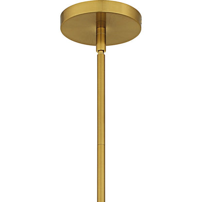 Quoizel Govada 6in 1-Light Mini Pendant | Coastal Brushed Gold and Clear Water Glass | Kitchen Island & Dining Room | Model QPP6782BRG
