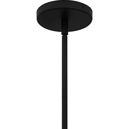 Quoizel Arbor 10in 1-Light Mini Pendant | Industrial Matte Black and Brass Band Steel | Kitchen Island & Bar | 10 x 10 x 11 in | Model QPP6804MBK