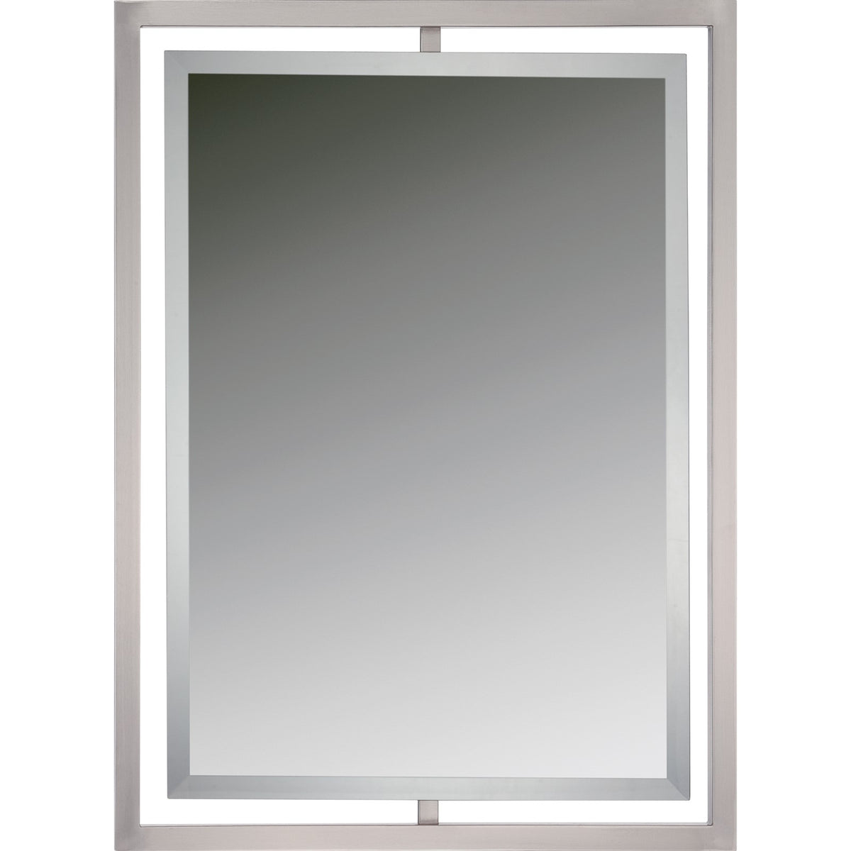 Quoizel Marcos 32in Rectangular Wall Mirror | Brushed Nickel Steel Frame | Bathroom & Entryway Vanity Mirror | 24 x 1 x 32 in | Model QR1857BN