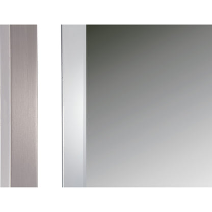 Quoizel Marcos 32in Rectangular Wall Mirror | Brushed Nickel Steel Frame | Bathroom & Entryway Vanity Mirror | 24 x 1 x 32 in | Model QR1857BN