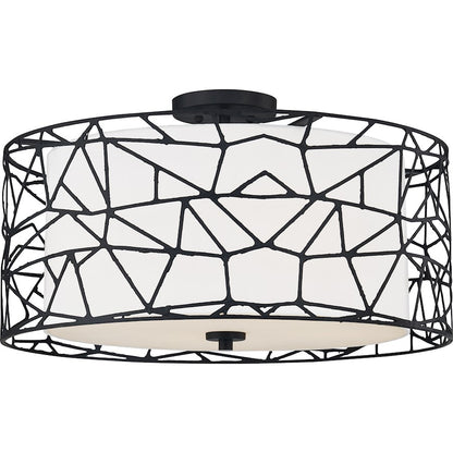 Quoizel 4 Light Semi-Flush Mount, Matte Black