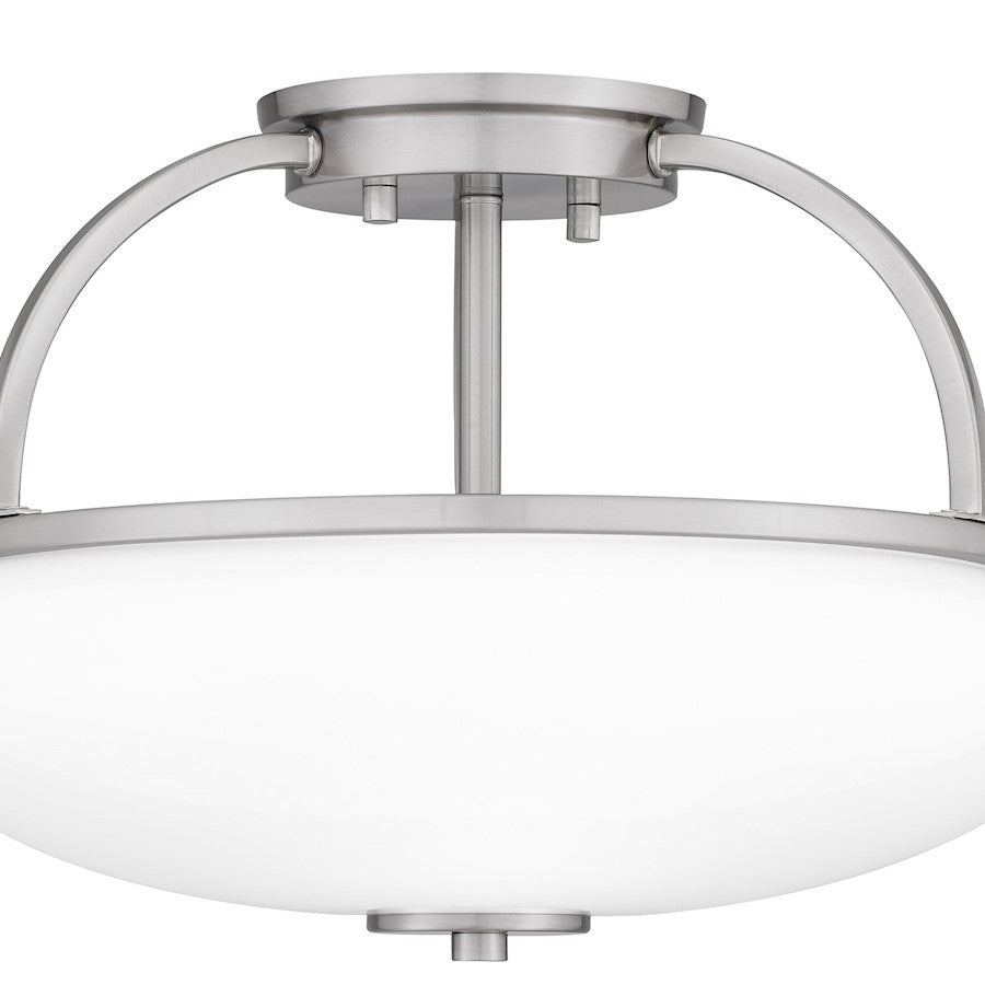 Quoizel Easton 3 Light Semi-Flush Mount, Opal