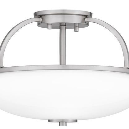 Quoizel Easton 3 Light Semi-Flush Mount, Opal