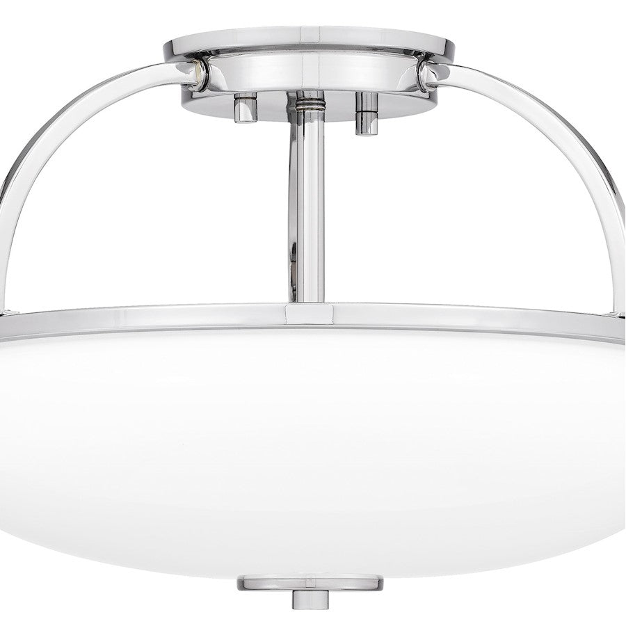 Quoizel Easton 3 Light Semi-Flush Mount, Opal