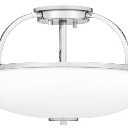 Quoizel Easton 3 Light Semi-Flush Mount, Opal