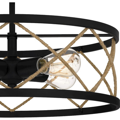 Quoizel Cedar Park 4 Light Semi-Flush Mount, Matte Black