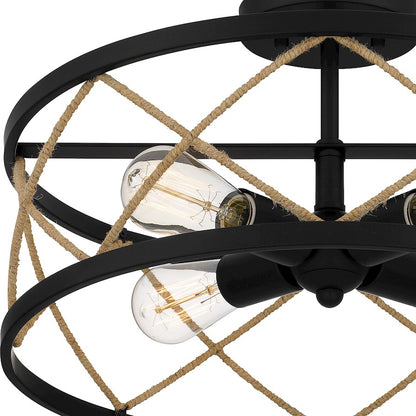 Quoizel Cedar Park 4 Light Semi-Flush Mount, Matte Black