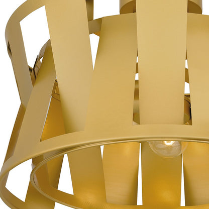 Quoizel Sage 3 Light Semi-Flush Mount, Soft Gold/Metal