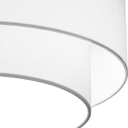 Quoizel Prewett 2 Light Semi-Flush Mount, Nickel/White Fabric
