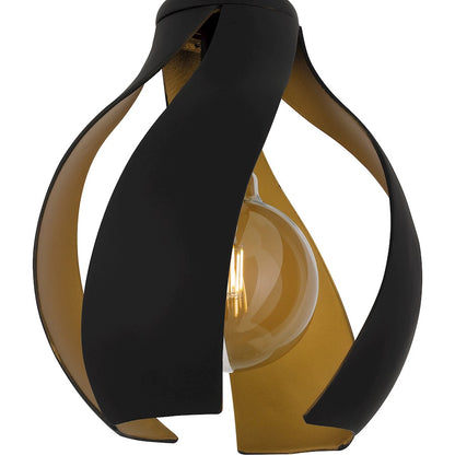 Quoizel Kiko 1 Light Semi-Flush Mount, Matte Black/Metal