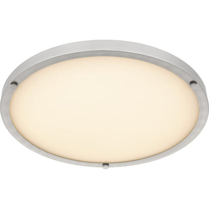 Quoizel Donne 16in LED Semi-Flush Mount | Traditional Brushed Nickel and White Etched Glass | Bedroom & Hallway | Model QSF6784BN